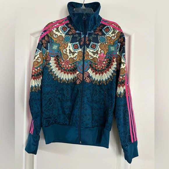 Adidas x Farm Rio NWT Women's Borbomix Multicolor Floral Track Jacket Size M - Picture 2 of 11